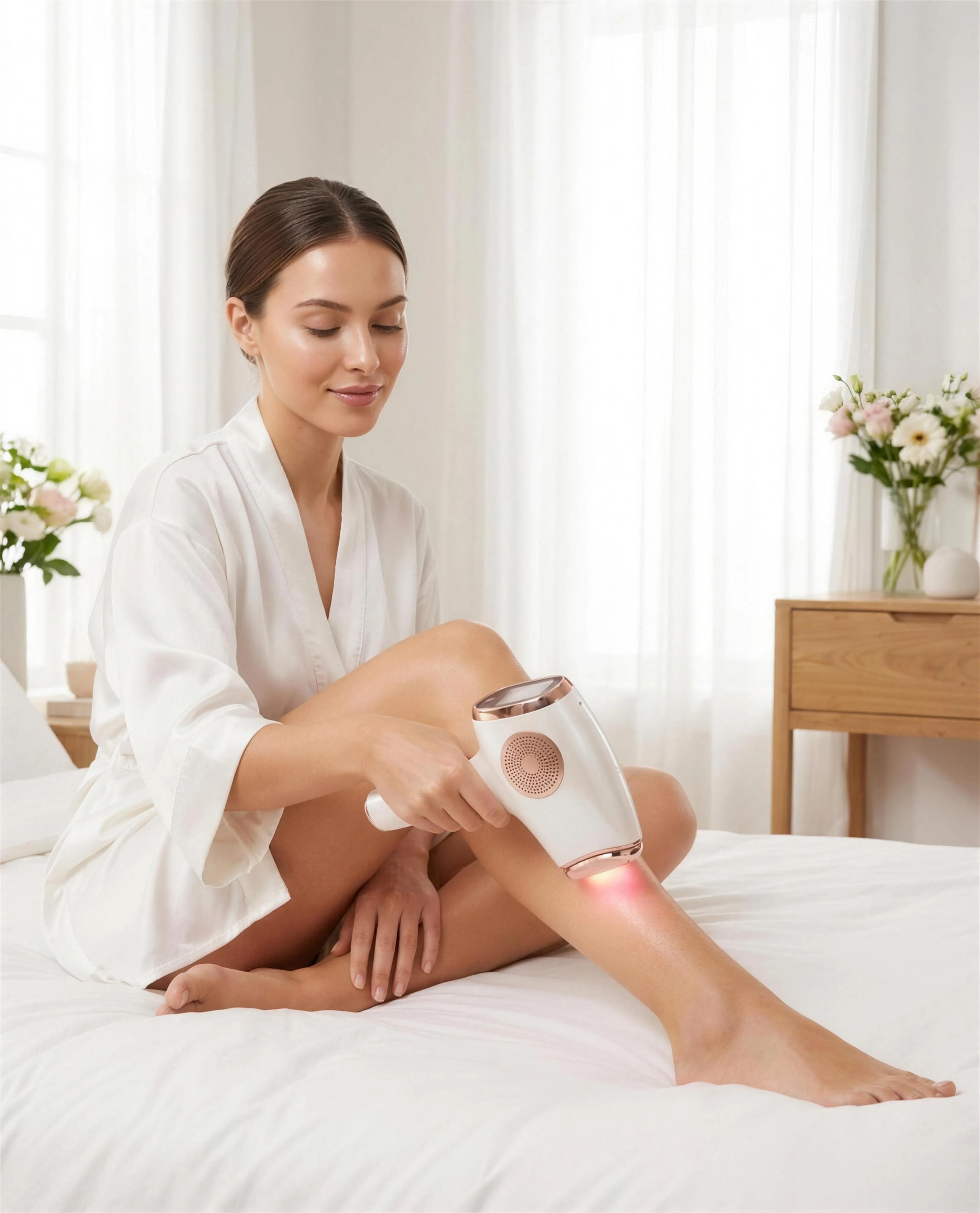 Treating a lower leg with the DYZOR handset